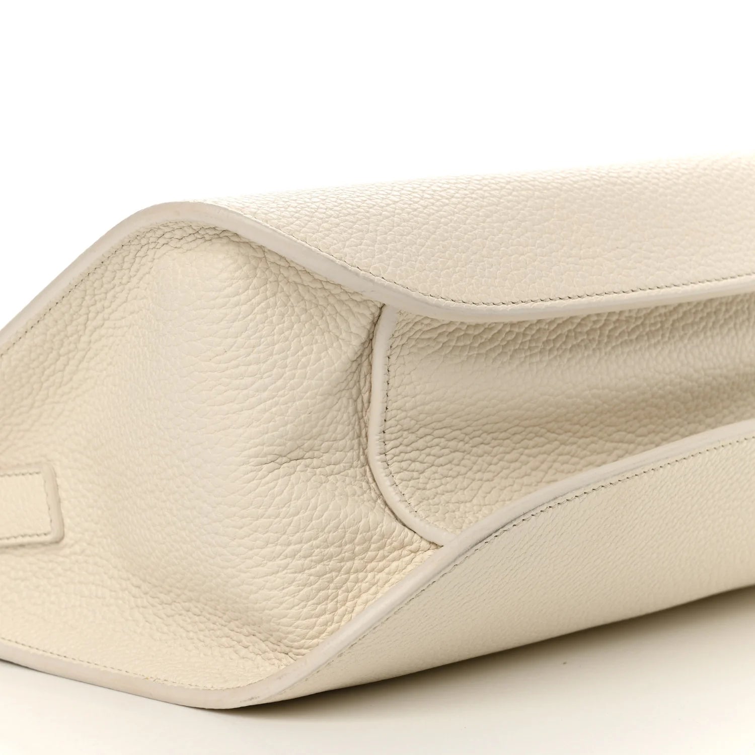 Grained Calfskin Large T Clasp Tara Crossbody Bag White