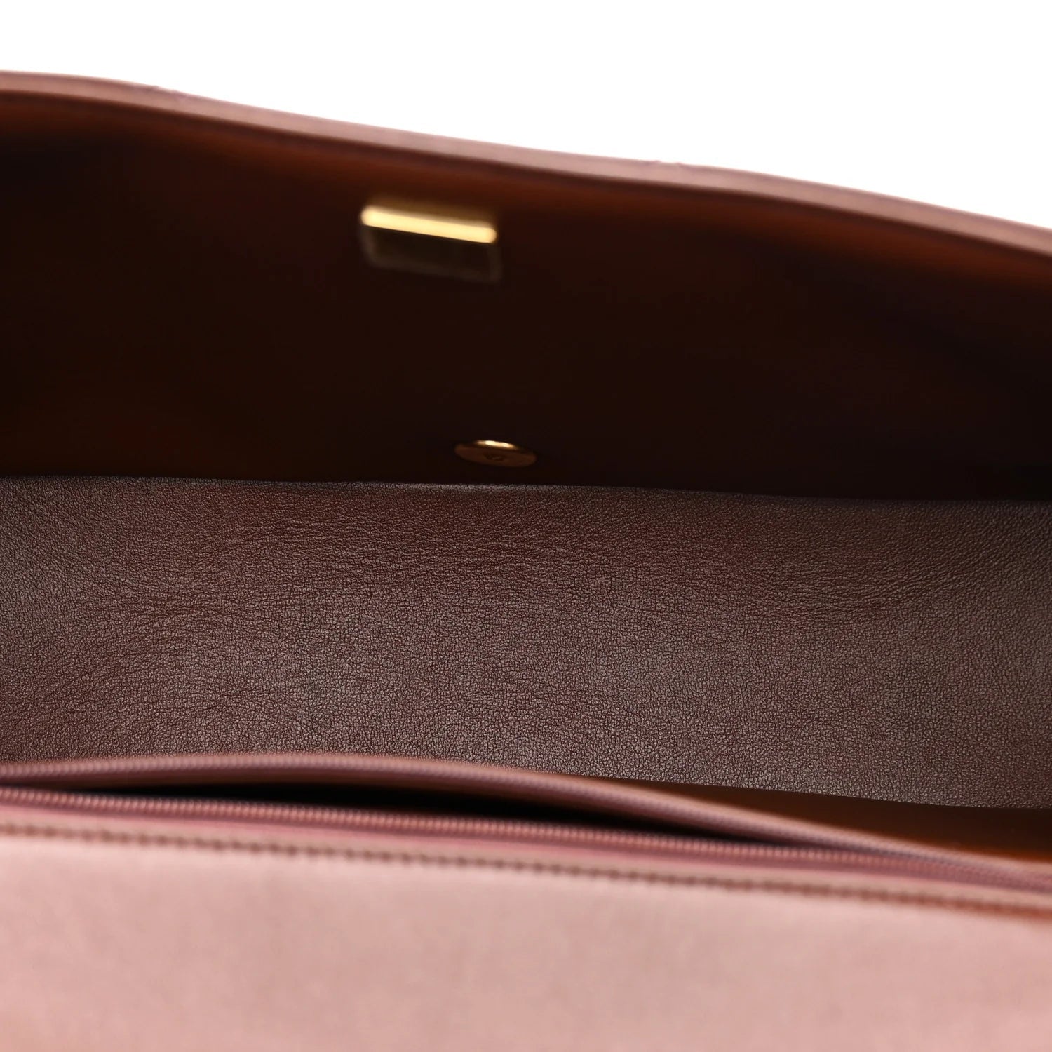 Shearling Lambskin Quilted Large Furry Coco Flap Beige Brown