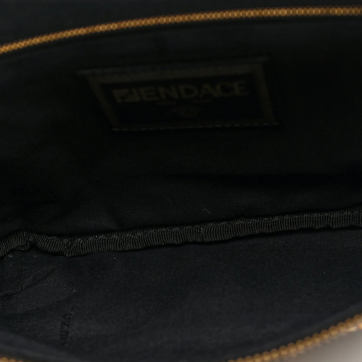 X VERSACE Nylon Cuoio Romano Fendace FF Baroque Belt Bag Black Gold