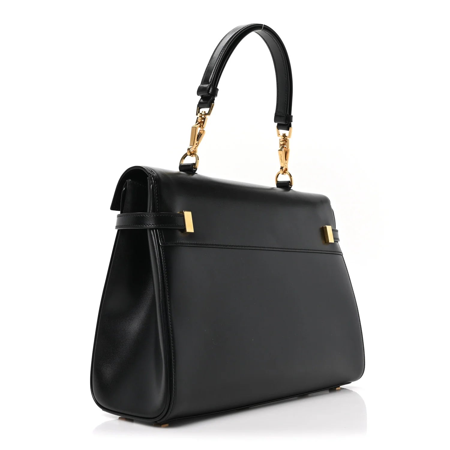 Smooth Calfskin Manhattan Top Handle Black