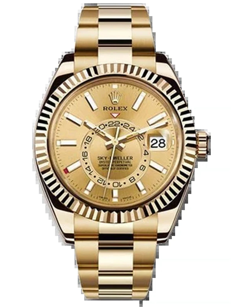 Rolex Sky Dweller 326938 Watch / Yellow Gold Stick Dial / Unworn Complete Set Box & Papers