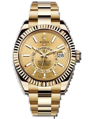 Rolex Sky Dweller 326938 Watch / Yellow Gold Stick Dial / Unworn Complete Set Box & Papers