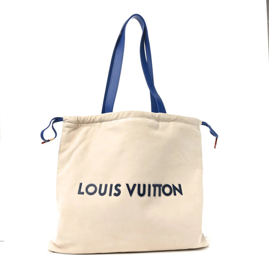 Nubuck Dust Bag Tote Ecru White