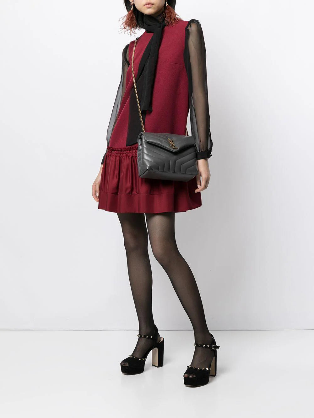 LOULOU LOGO PLAQUE SHOULDER BAG