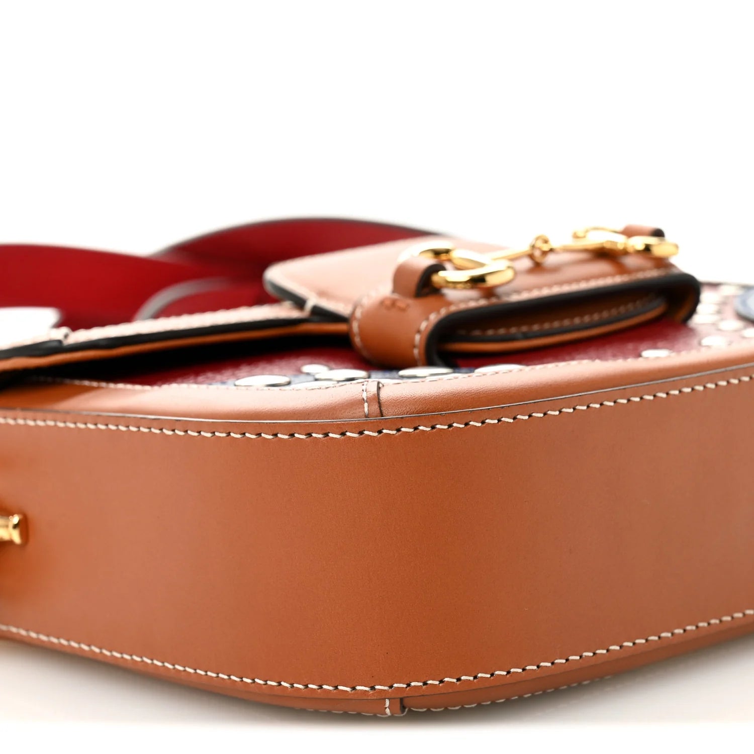 Snakeskin Studded Web Mini Horsebit 1955 Shoulder Bag Multicolor