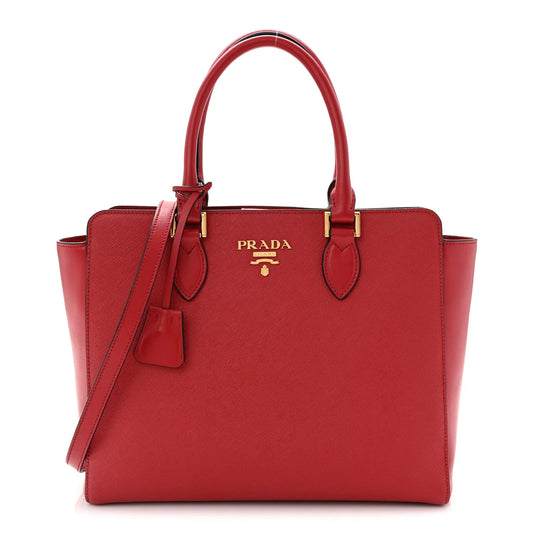 Saffiano Soft Calfskin Tote Fuoco