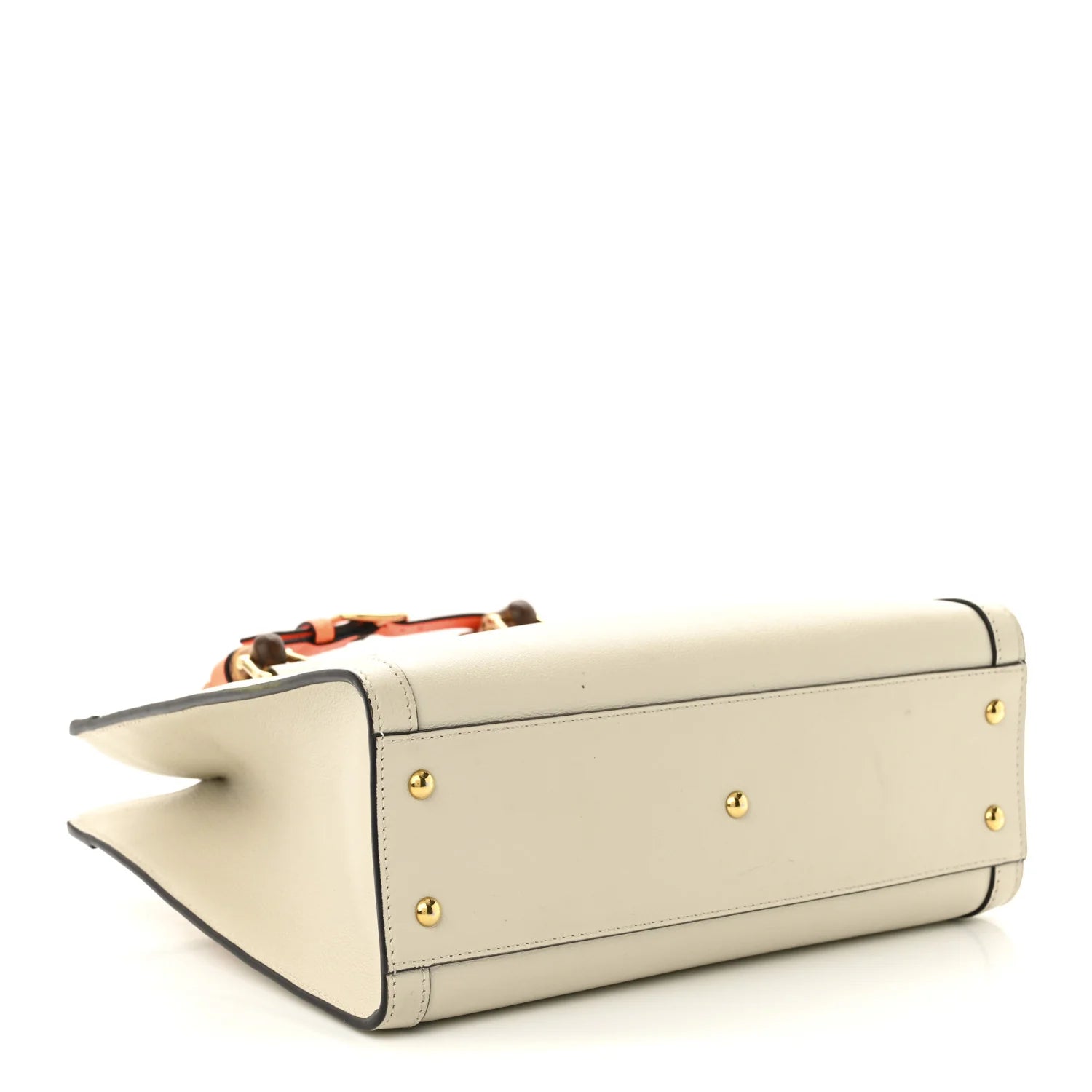 Wonka Grain Calfskin Small Diana Tote Bag Mystic White Orange Fluo