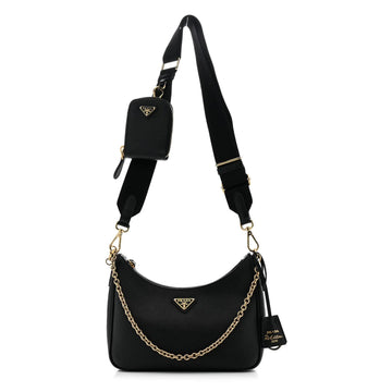 Saffiano Lux Re-Edition 2005 Shoulder Bag Black