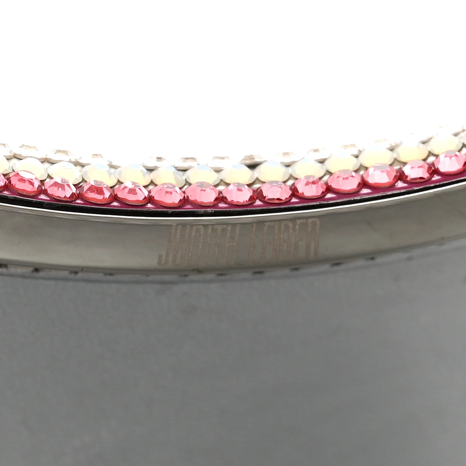 Crystal Lemon Crescent Minaudiere Clutch Clutch Silver Pink Multicolor