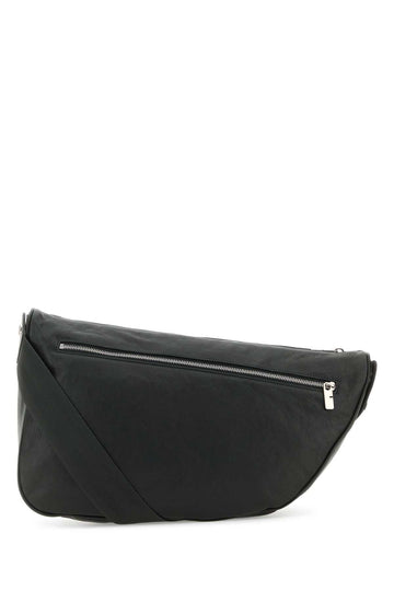 SLATE LEATHER LARGE SHIELD CROSSBODY BAG