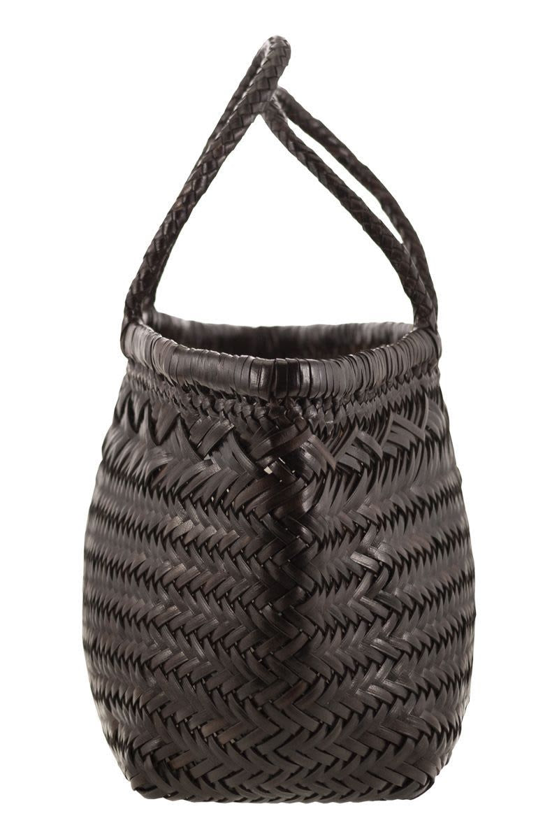 TRIPLE JUMP BIG - WOVEN LEATHER BAG