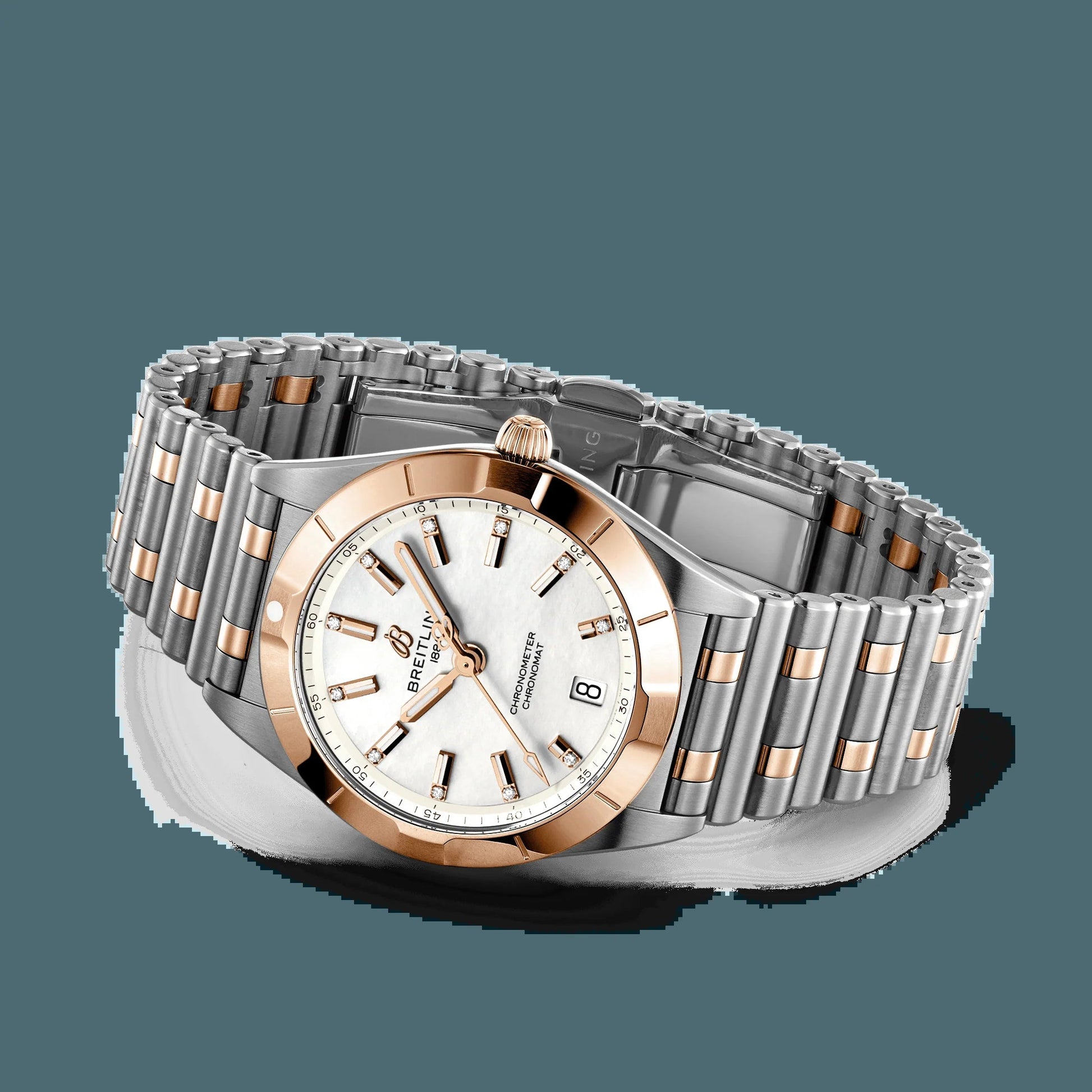 Chronomat 32, Stainless Steel, 18K Red Gold and 11 Diamonds, Ref# U77310101A2U1, Unworn 2024