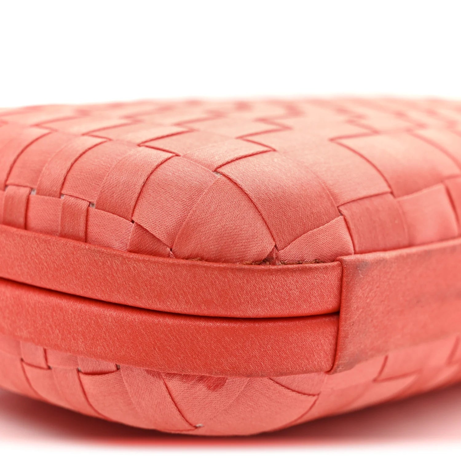 Satin Intrecciato Clutch Orange