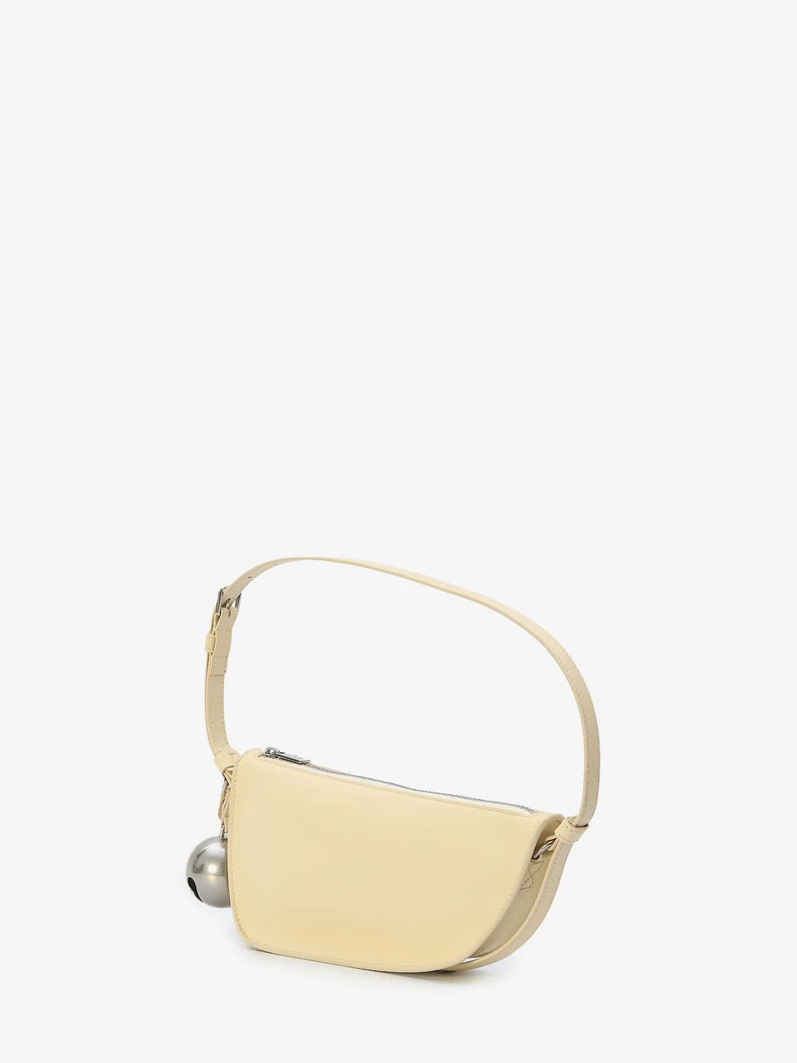 CREAM LEATHER SHIELD MINI SHOULDER BAG