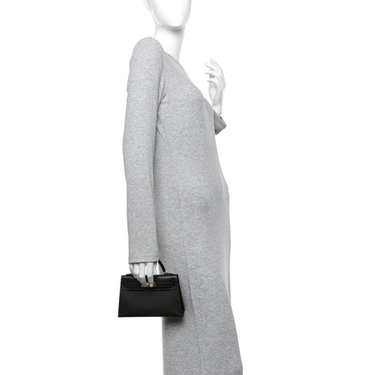 Madame Calfskin Mini Kelly Sellier 20 Bai Brun