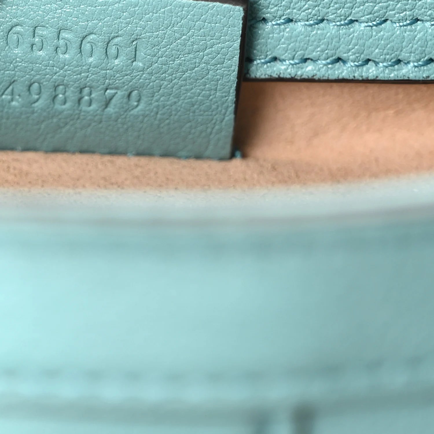 Textured Dollar Calfskin Web Mini Diana Tote Bag Dusty Azure Deep Orange