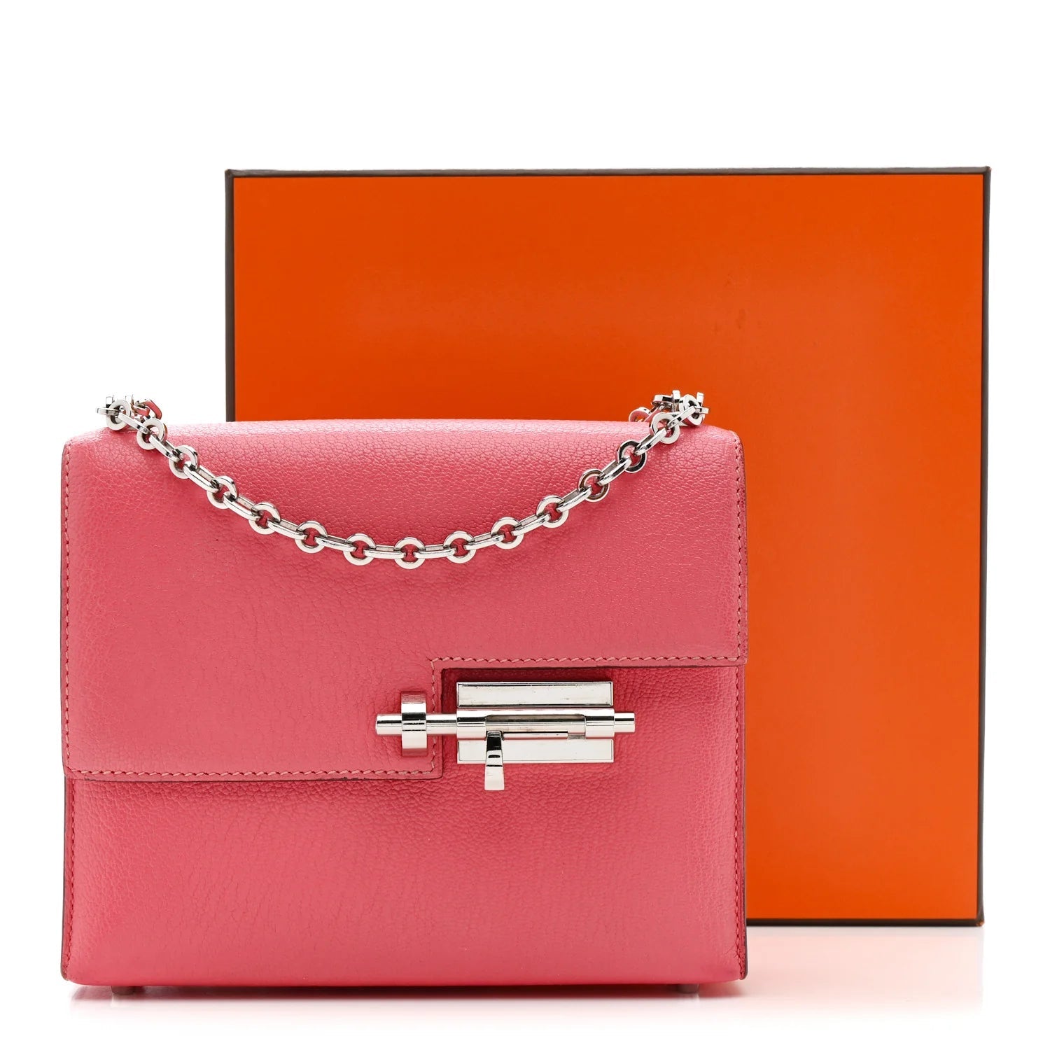 Chevre Mysore Mini Verrou Chaine Bag Rose Azalee