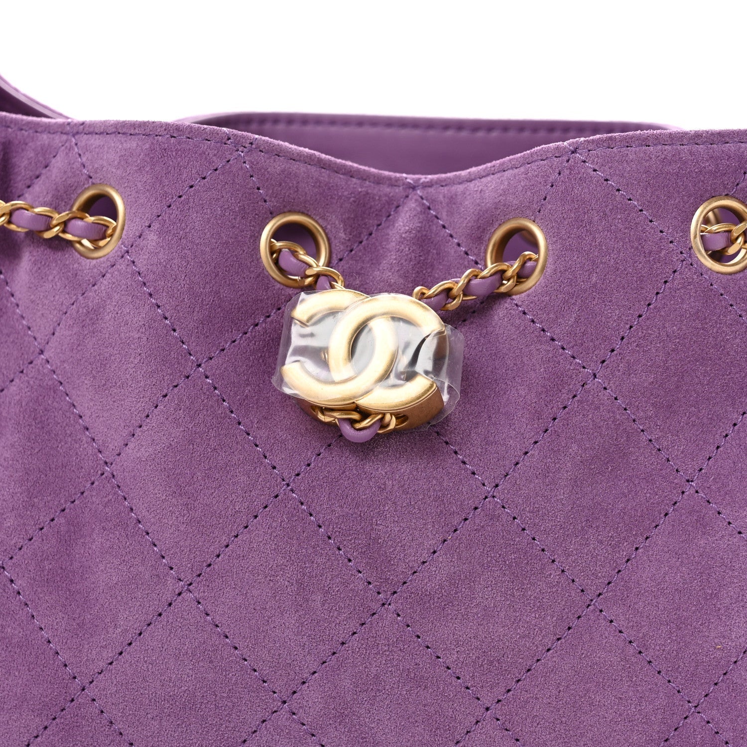 Suede Quilted Mini  25 Handbag Purple