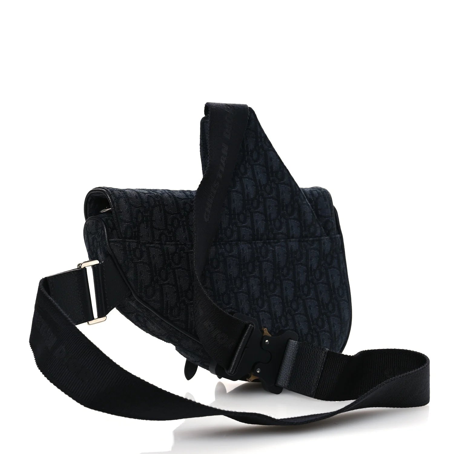 Oblique Mens Saddle Bag Black Blue