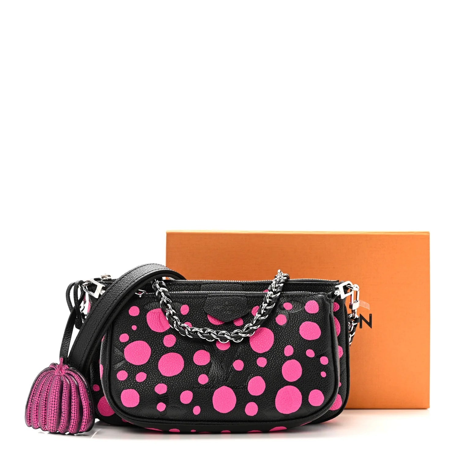 LV X YK Empreinte Multi Pochette Accessories Black Fuchsia