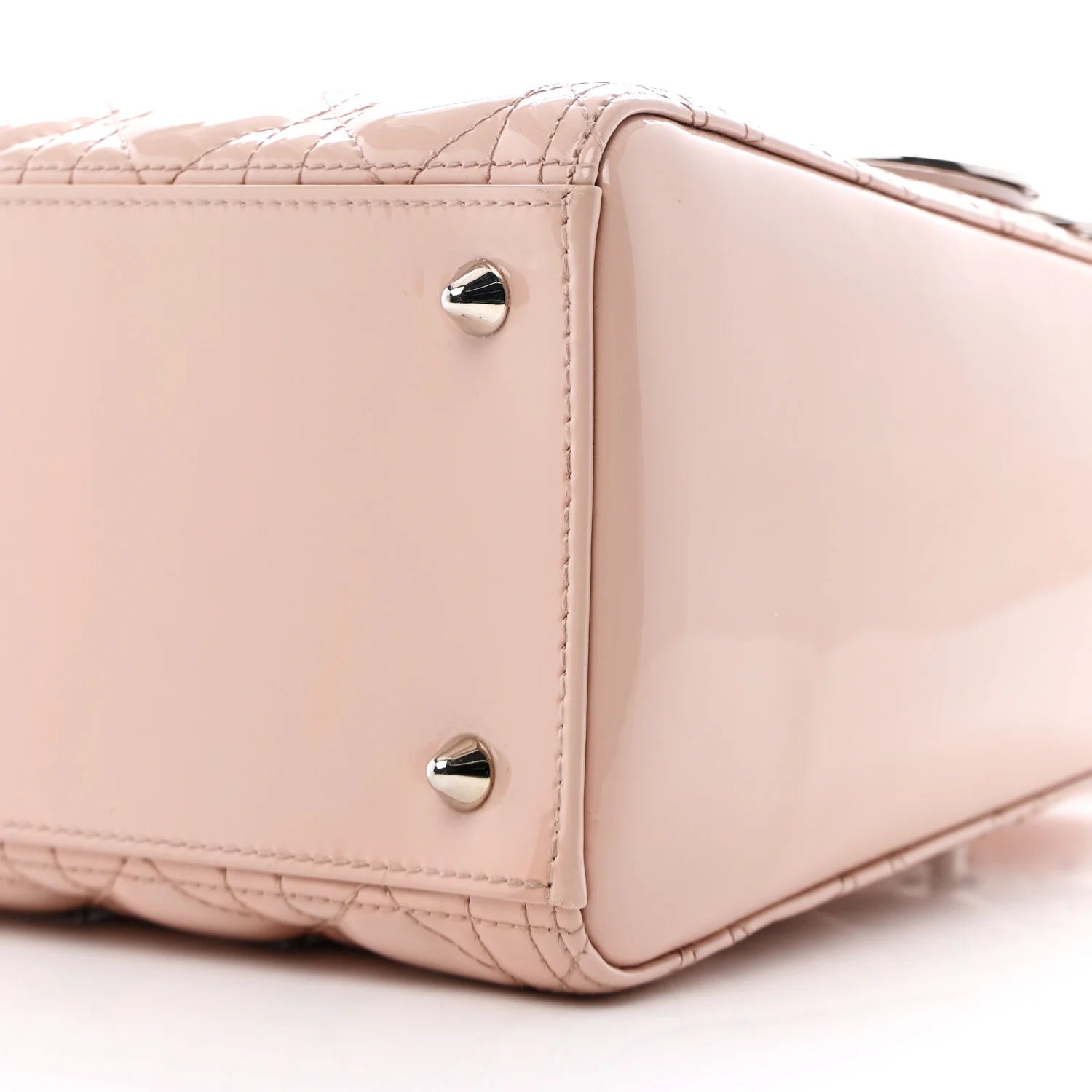 Patent Cannage Medium Lady Dior Rose Clair