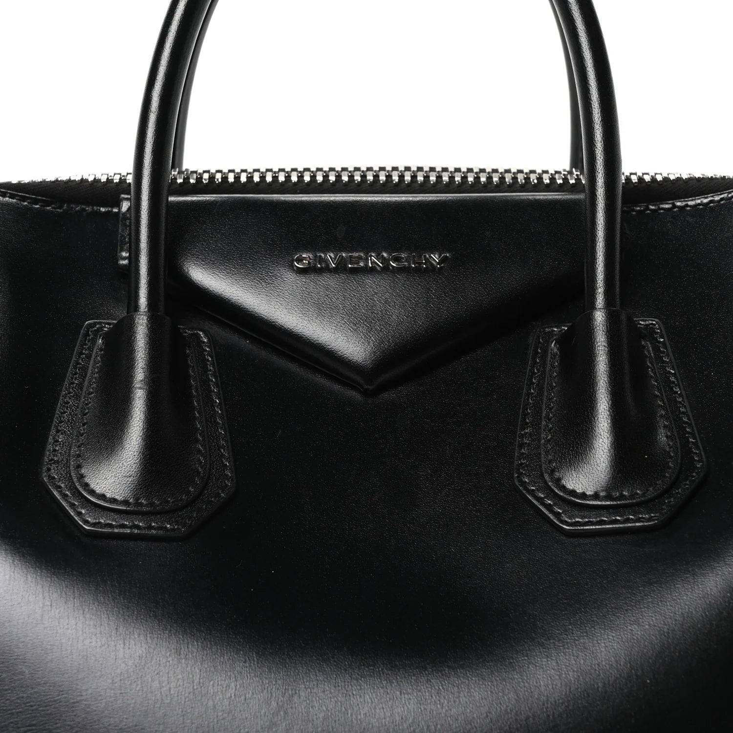 Shiny Lord Calfskin Large Antigona Black