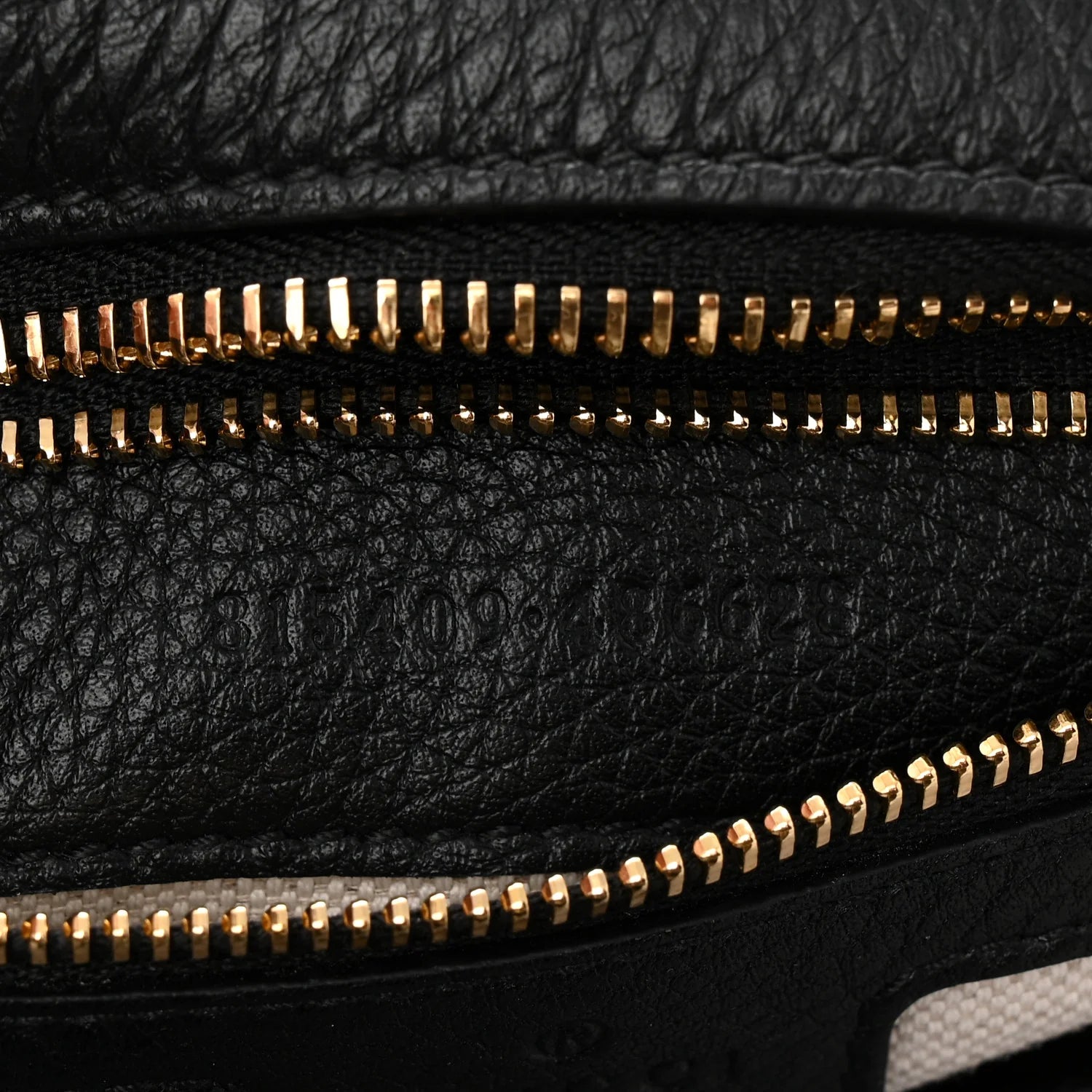 Grainy Calfskin GG Embossed Emblem Small Half Moon Shoulder Bag Black