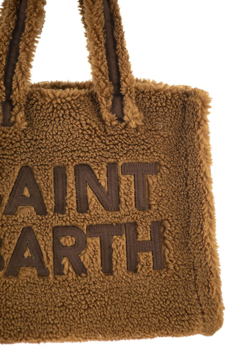 COLETTE TEDDY - SHERPA HANDBAG with LOGO