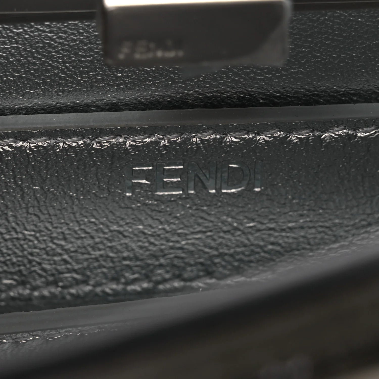 Crystal Vitello Laminato FF Petite Peekaboo I SEE U Satchel Crystal Argento