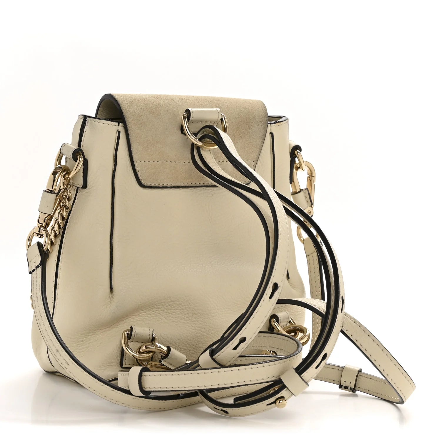 Suede Calfskin Mini Faye Backpack off White