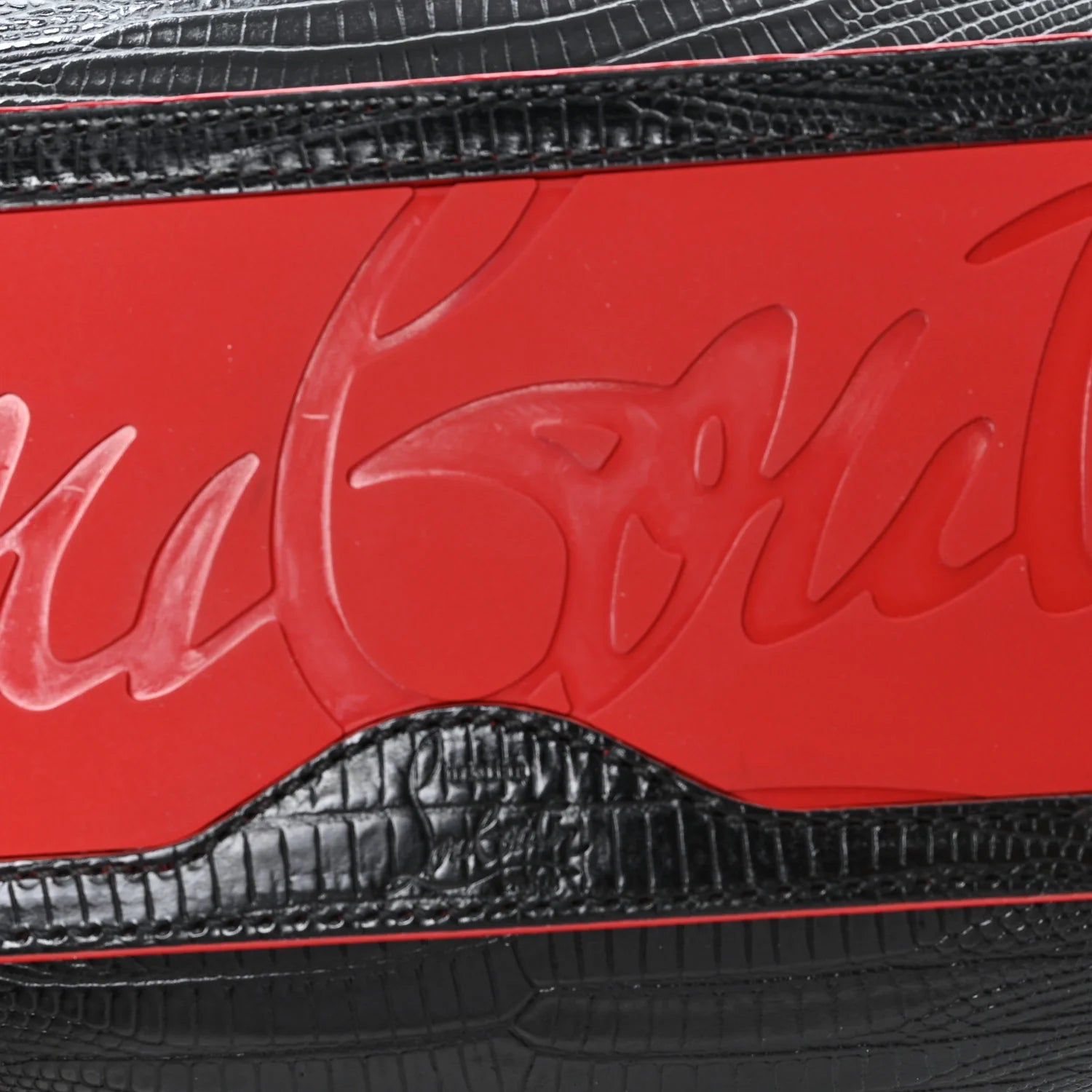 Crocodile Embossed Calfskin Spiked Mini Cabarock Shopper Tote Black