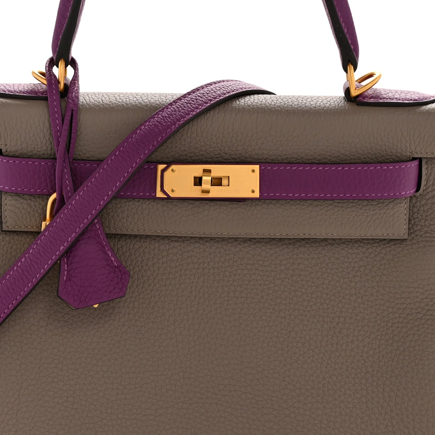 Togo Horseshoe Kelly Retourne 28 Gris Asphalte Anemone