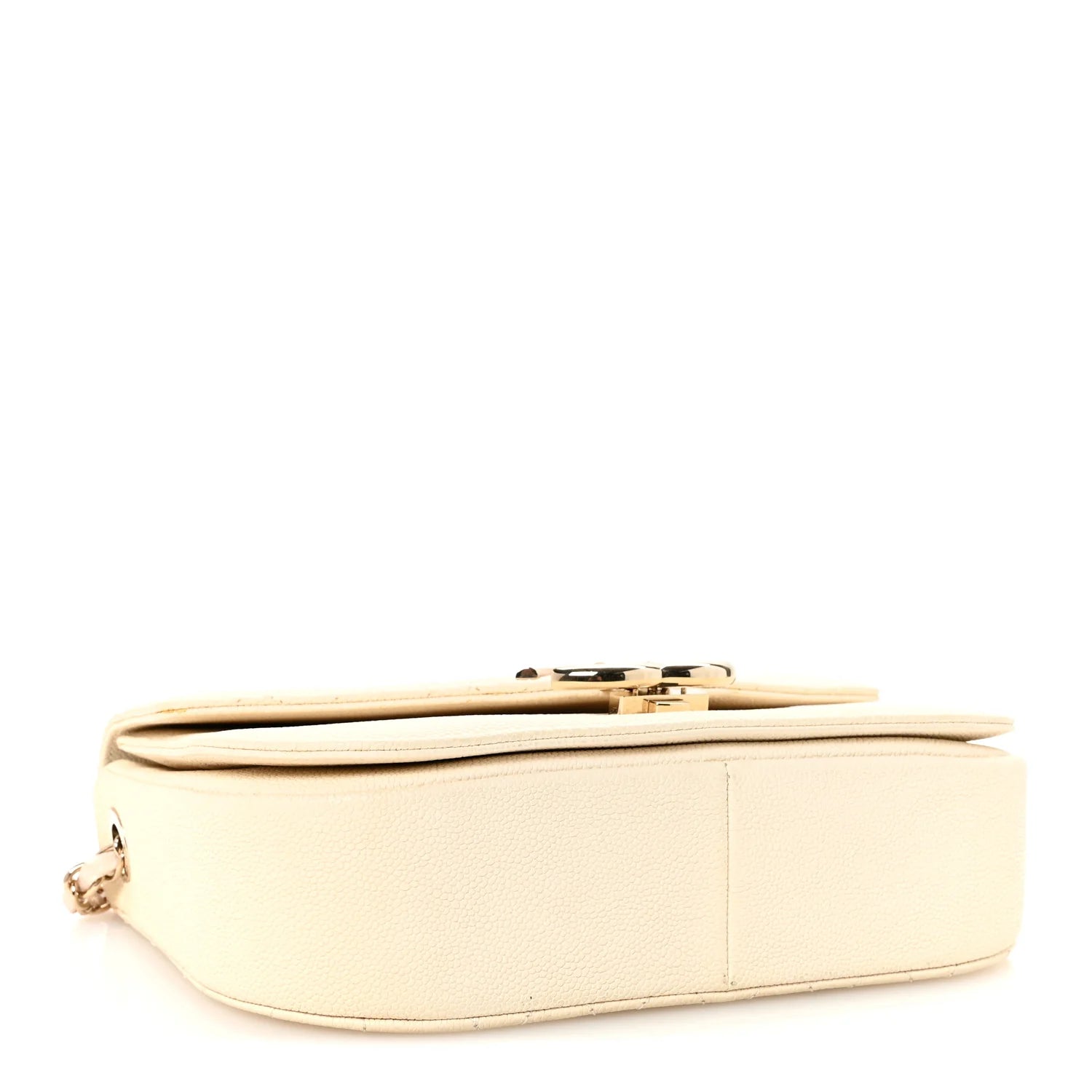 Grained Calfskin Quilted Medium Cuba Top Handle Flap Ivory