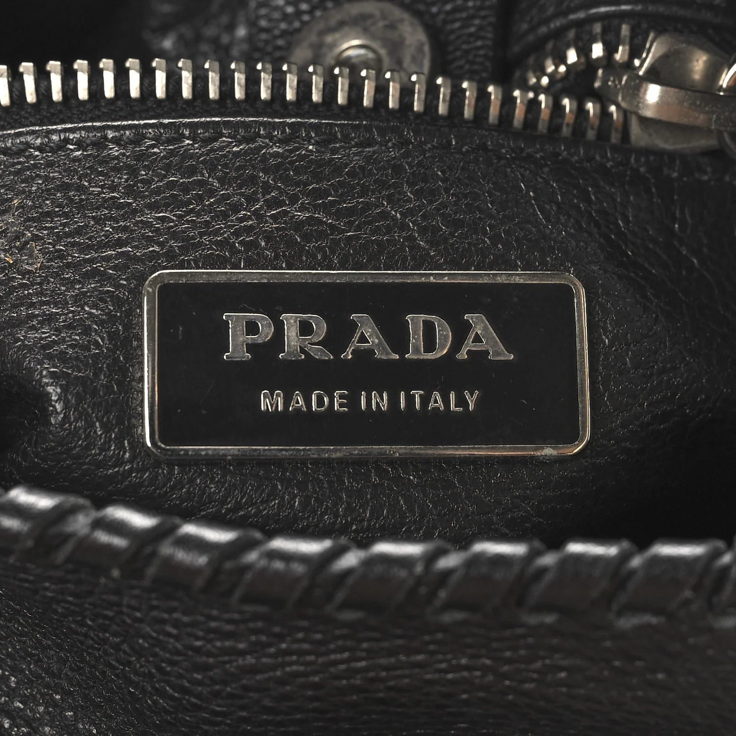 Vitello Daino Chain Braided Hobo Black