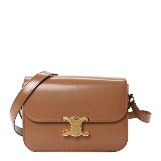 Shiny Calfskin Medium Triomphe Bronze