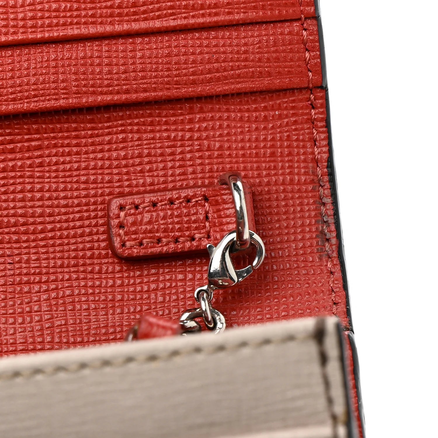 Vitello Elite Monster Eyes Studded Continental Wallet on Chain Carbone White Multicolor