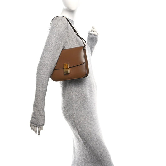 Smooth Calfskin Medium Classic Box Flap Bag Light Camel