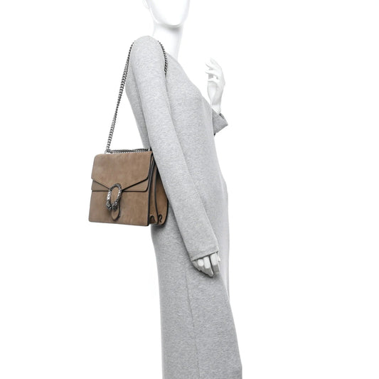 Suede Medium Dionysus Shoulder Bag Taupe