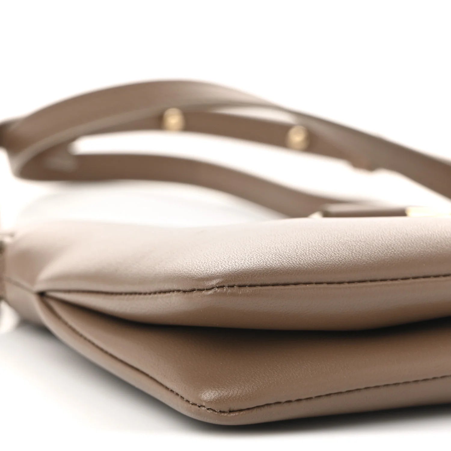 Supple Lambskin Small Faye Soft Zippered Shoulder Bag Neutral