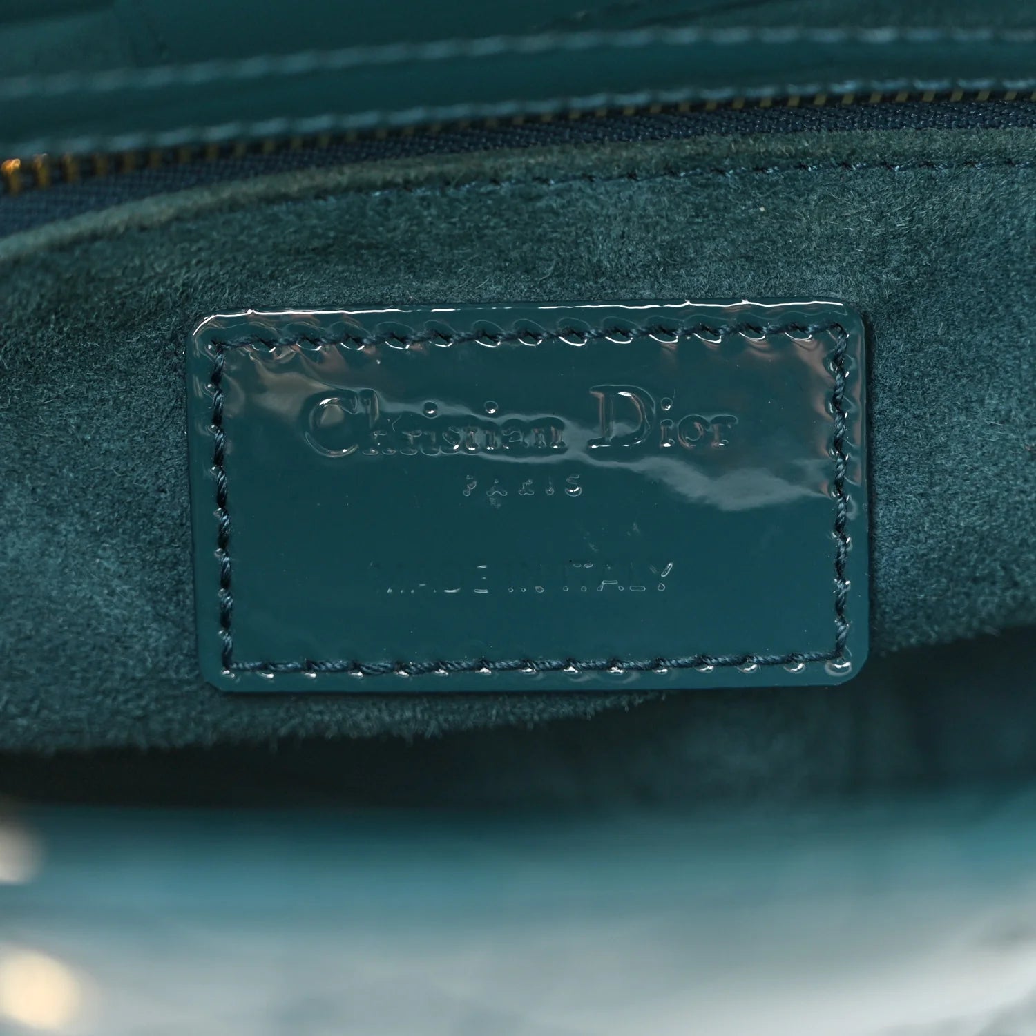 Patent Cannage Small Lady Dior Turquoise