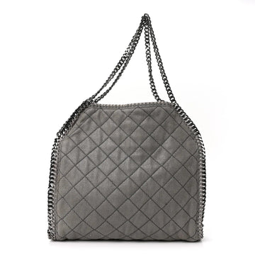 Shaggy Deer Quilted Small Falabella Tote Light Grey
