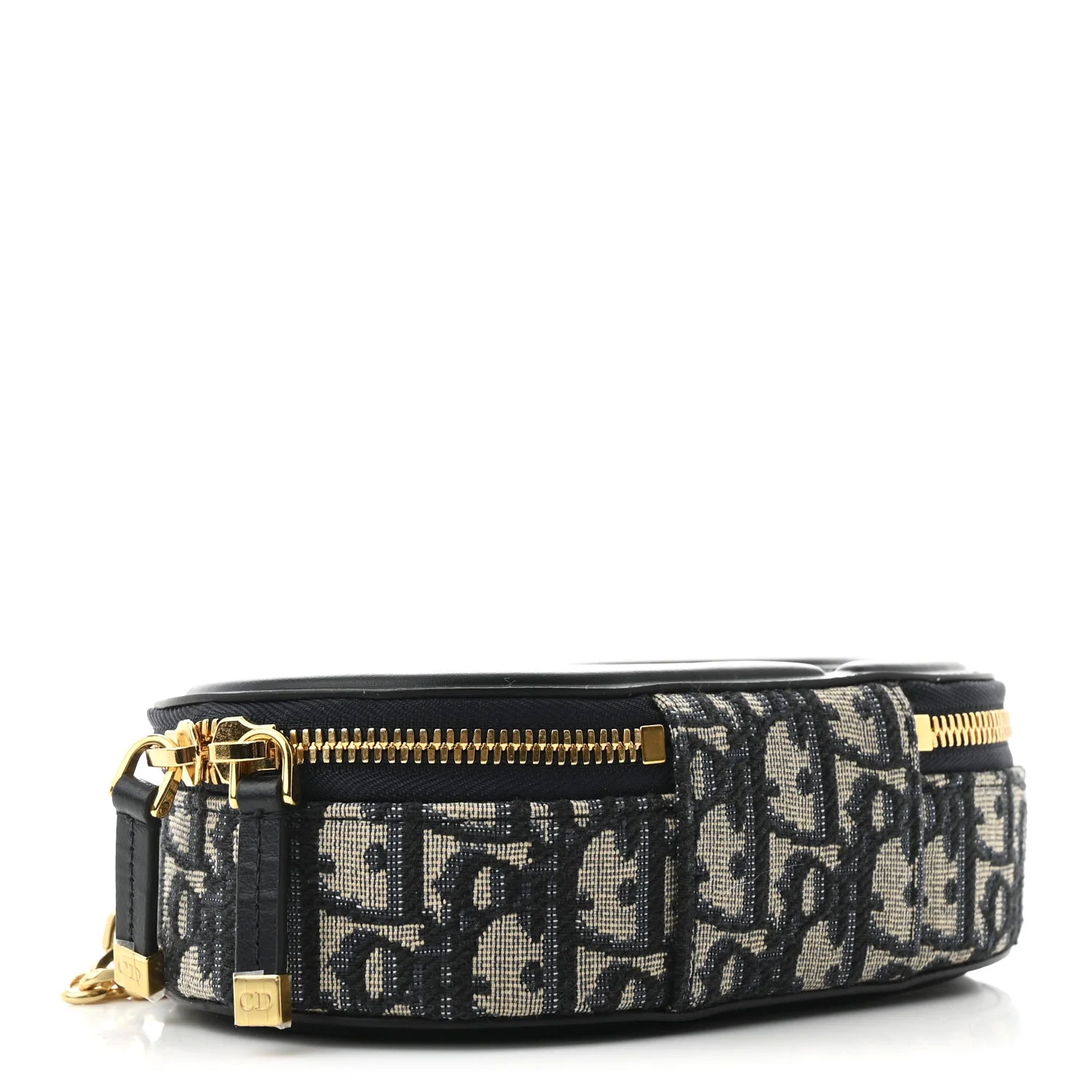 Oblique CD Signature Oval Crossbody Camera Bag Blue Multicolor