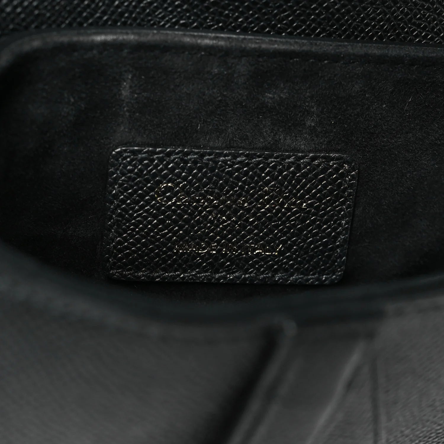 Grained Calfskin Mini Saddle Bag Black