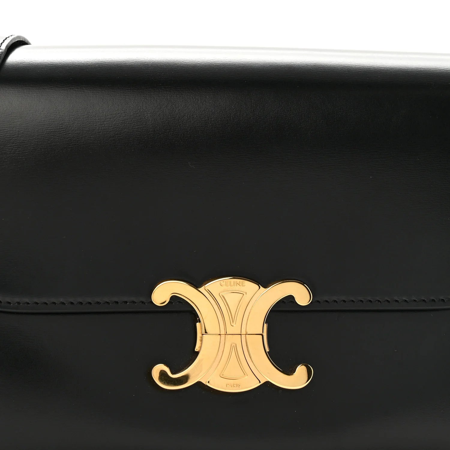 Shiny Calfskin Medium Triomphe Black