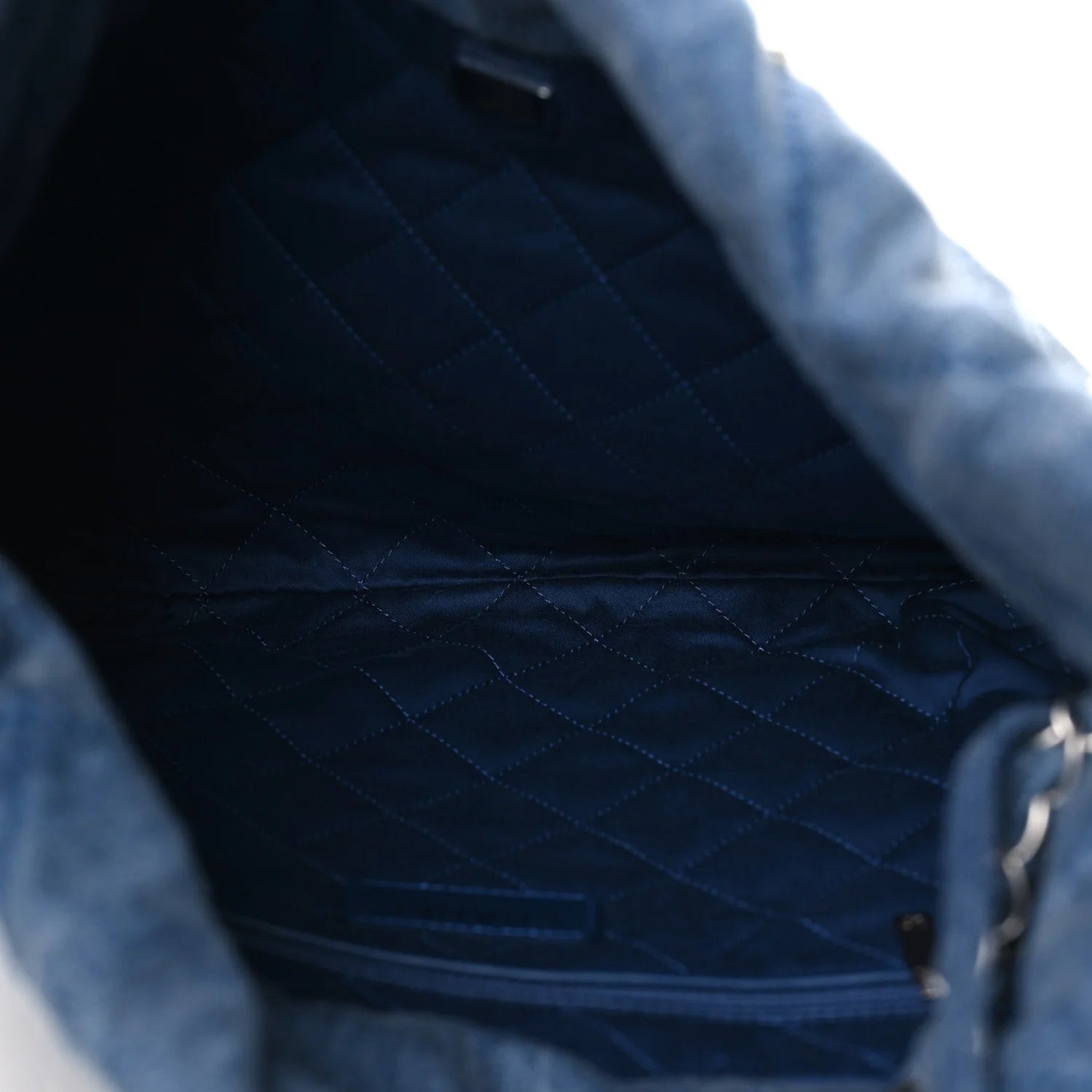 Washed Denim Quilted Studded Small  22 Blue