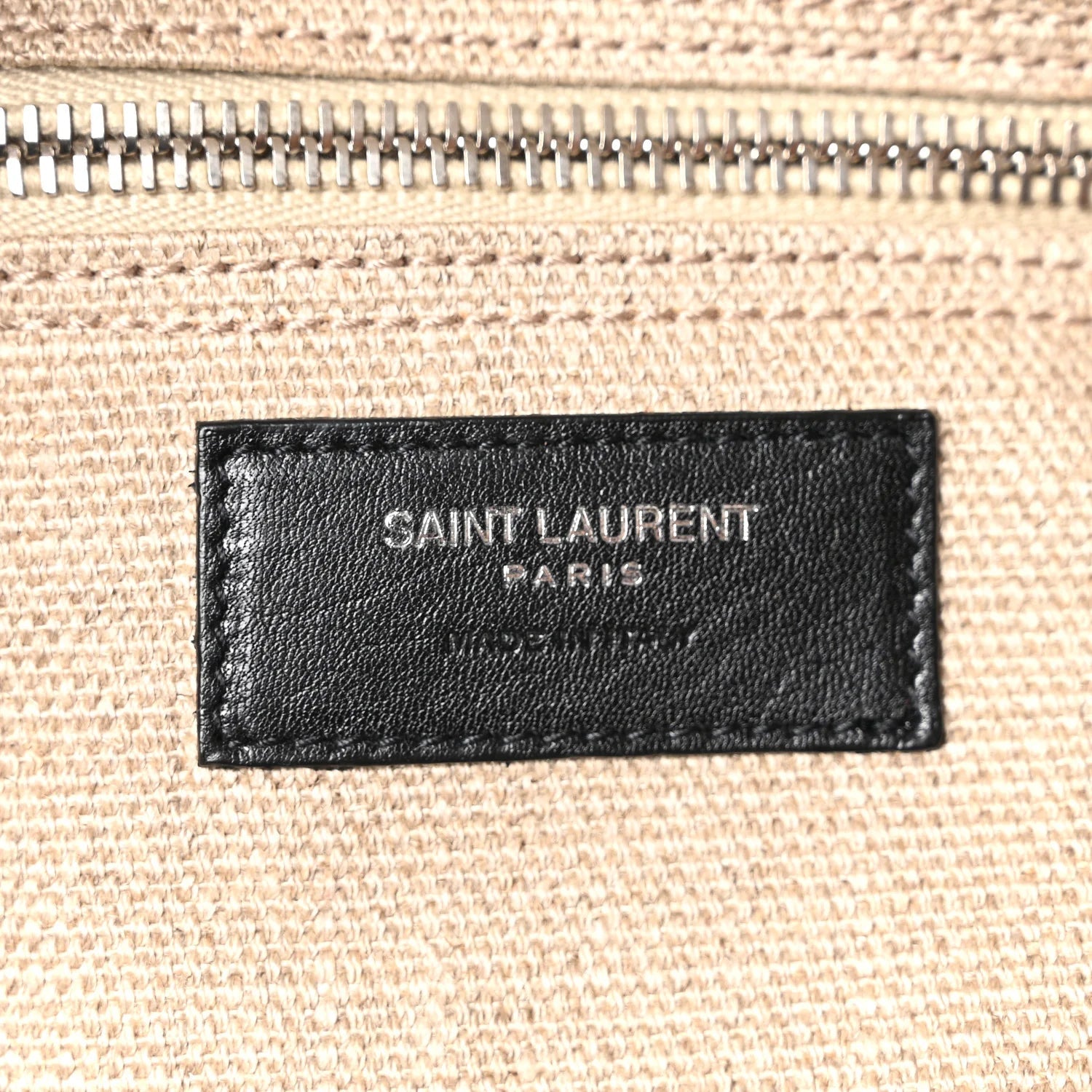 Linen Calfskin Rive Gauche Tote Optic White