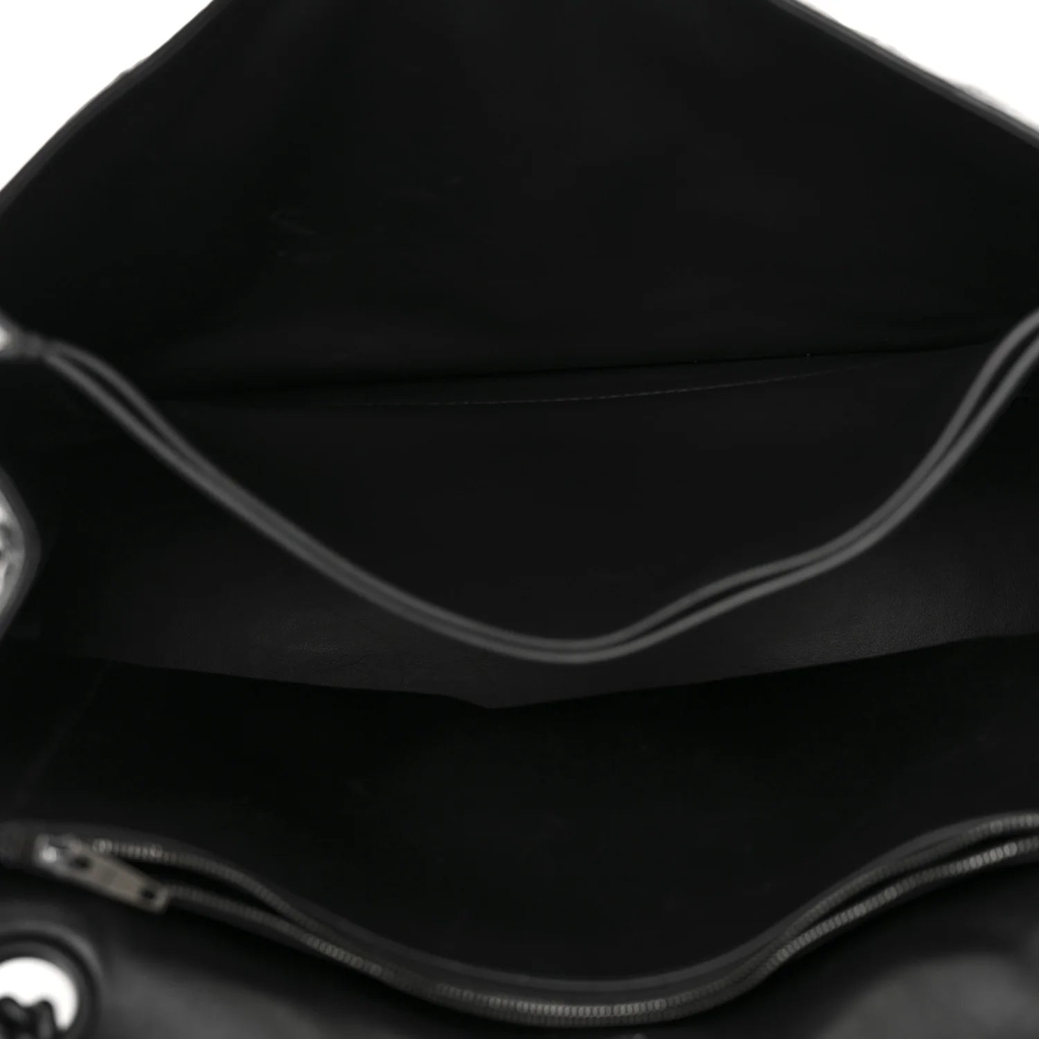 Crushed Calfskin Quilted Matte Black Hardware Large Crush Chain Bag Black