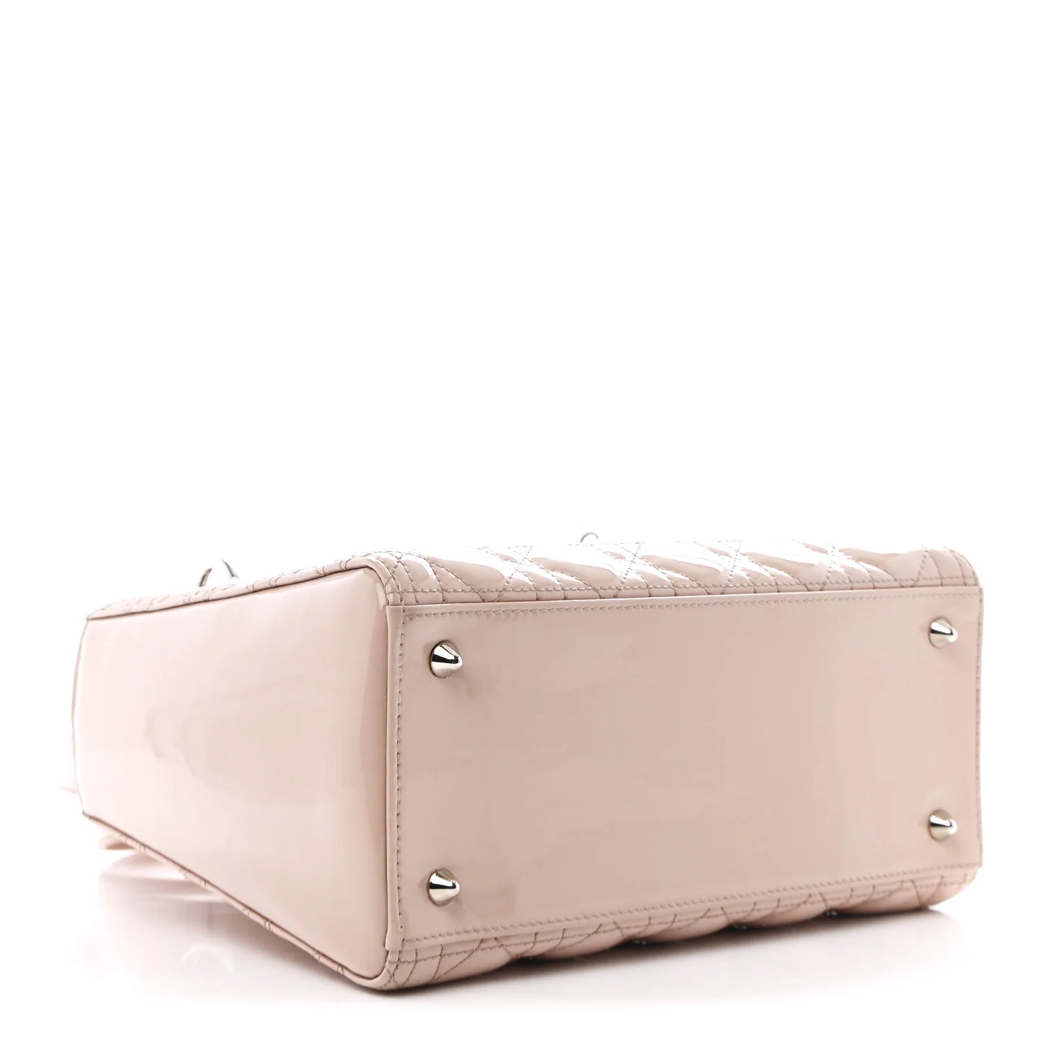 Patent Cannage Medium Lady Dior Rose Clair