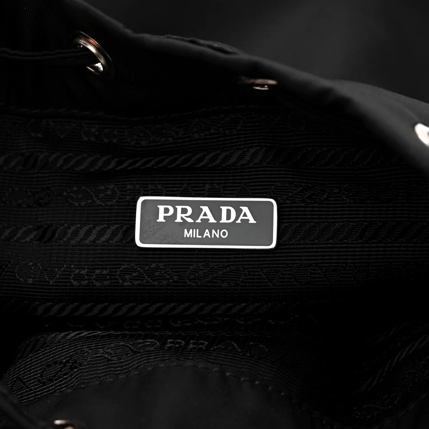 Re-Nylon Vela Drawstring Wristlet Pouch Black