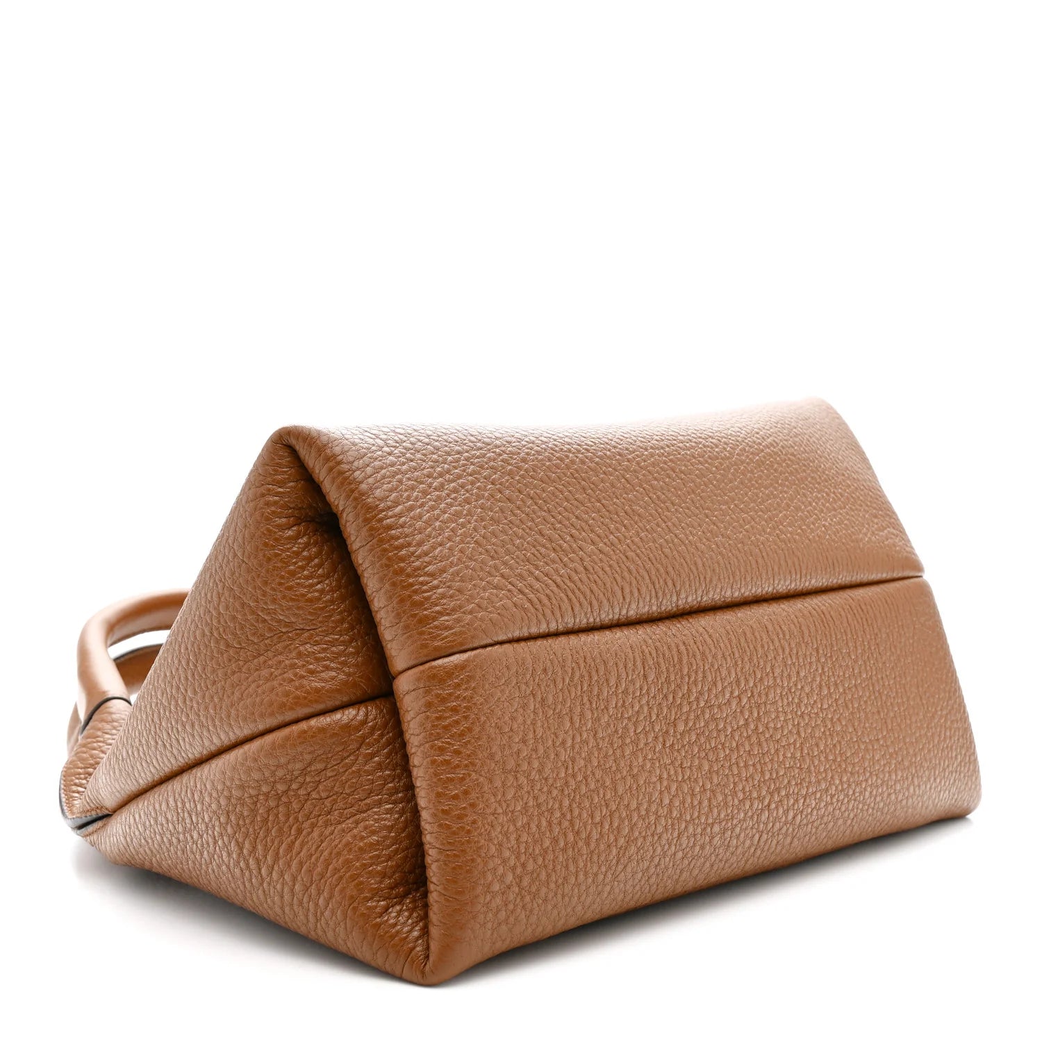 Grained Calfskin Softbit Medium Shoulder Bag Brown